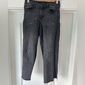 Joe’s Jeans Stylish Black with white paint splatter Distressed girls jeans